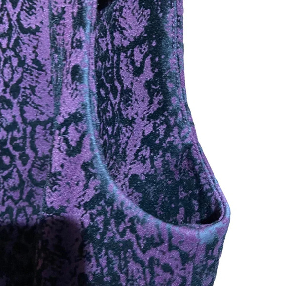 Calvin Klein Flocked Scuba Python Print Sheath Dress Aubergine/Black Size 6 - Picture 9 of 12